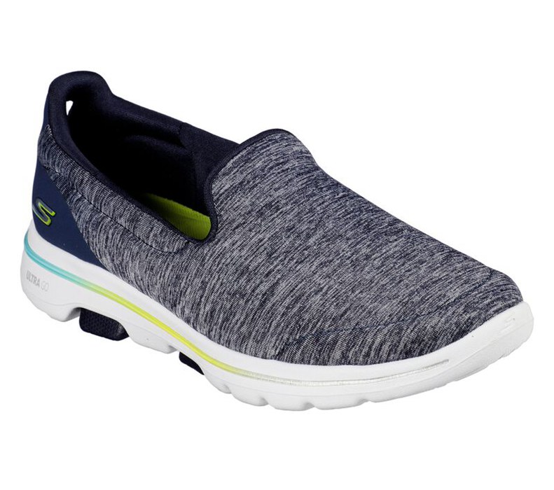 Skechers Dam Marinblå/Turkos Slip On - Gowalk 5 - Surprise - Sverige (TUNFV-5374)